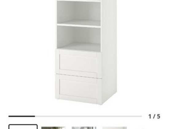 PLATSA/SMÅSTAD стеллаж, белый белый/с 2 ящиками, 60x57x181сm