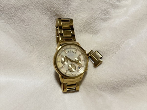 Armani Exchange Lady Banks позолоченные хронографические часы