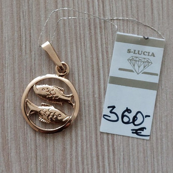 Золотая подвеска . рыбы .