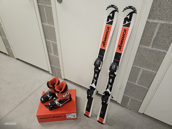 Горные лыжи NORDICA 110см, горнолыжные ботинки NORDICA 21см