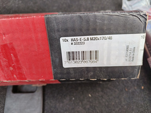 Анкера (10шт в упаковке) Hilti HAS-E-5.8 M20x170/48 (2 фото из 3)