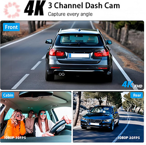 AUTO PARDAKAAMERA 4K, 5GHz WiFi, GPS, 128GB kaart (2 foto / 10)