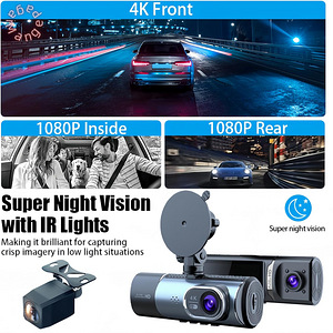 AUTO PARDAKAAMERA 4K, 5GHz WiFi, GPS, 128GB kaart (3 foto / 10)
