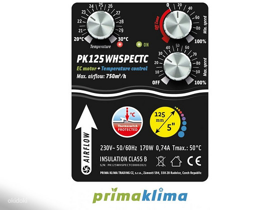 Prima Klima PK125-WHSP ECTC EC Тихий вентилятор Whisperblowe