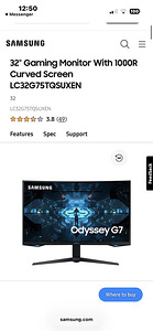 32" 2K Odyssey G7 изогнутый игровой монитор (240 Гц) (3 фото из 4)