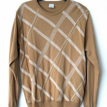 Primo Emporio meeste kootud pullover, beež/valge, L suurus