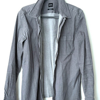 Hugo Boss meeste lukuga särk, hall, M suurus