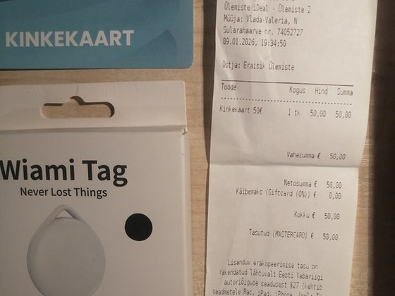 Apple kinkekaart 50eur uus garantii. Kingitus