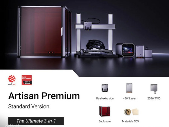 Snapmaker Artisan Premium 3-in-1 3D Printer Laser CNC Frees