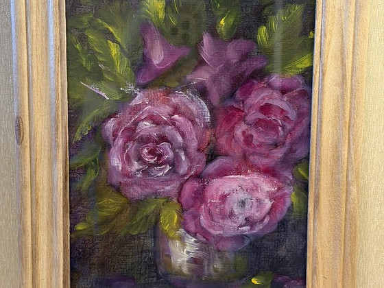 "Roosid vaasis" Nikolai Shoshin, 2018-2020, õli, lõuendil