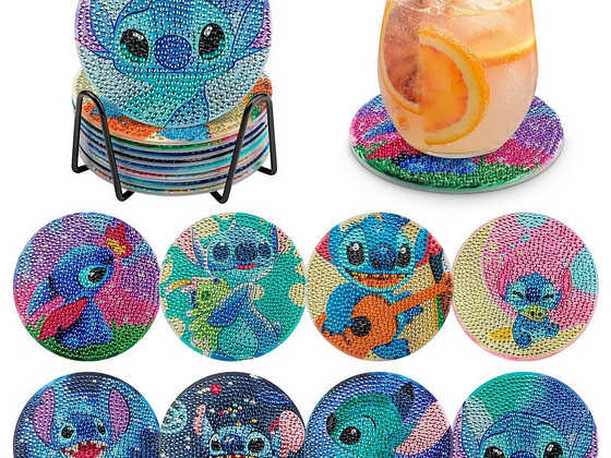Набор для алмазной вышивки Stitch - подставки для чашек 8 шт.