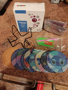 Stitch teemantmaalimise komplekt- tassi alused 8tk (2 foto / 4)