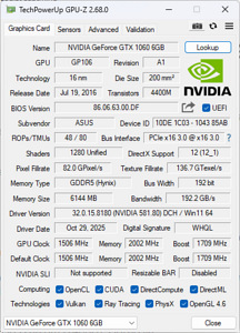 ASUS TURBO GTX 1060 6GB (2 фото из 8)