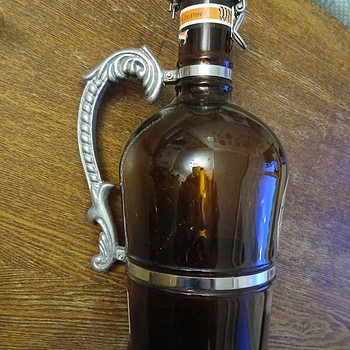 Suur vintage õllepudel (klaas-metall), 3 L ÕLLEPUDEL