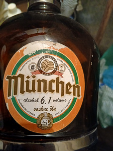 Suur vintage õllepudel (klaas-metall), 3 L ÕLLEPUDEL (4 foto / 4)
