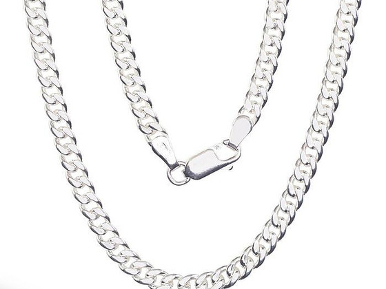 Sudraba ķēdīte Kartjē 4 mm #2400141, Sudrabs. Izmērs: 55 cm