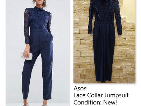 Asos. Новый, элегантный кружевной комбинезон. XS-S