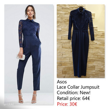 Asos. Новый, элегантный кружевной комбинезон. XS-S