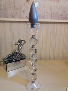 Uus kristallist küünlajalg. Kõrgus 33 cm. (3 foto / 10)