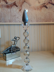 Uus kristallist küünlajalg. Kõrgus 33 cm. (4 foto / 10)