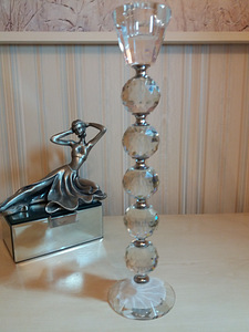 Uus kristallist küünlajalg. Kõrgus 33 cm. (7 foto / 10)