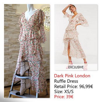 Dark Pink London. Eksklusiivne kleit. XS-S