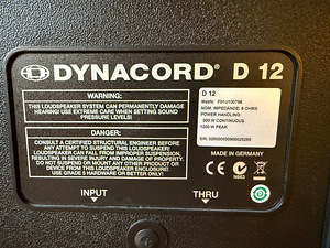 Пассивные колонки Dynacord D12 и усилитель t.amp t-800 (3 фото из 5)