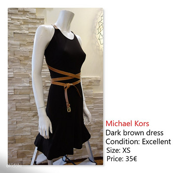 Michael Kors. Stiilne kleit nahkrihmaga. XS