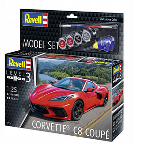 Corvette C8 Coupé auto 1/25 mõõtkavas kokkupandav mudel (1 foto / 1)
