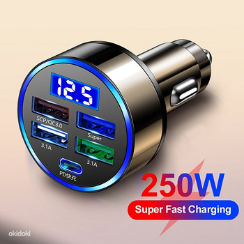 Автомобильное зарядное устройство для телефона PD USB 5 портов Type C USB