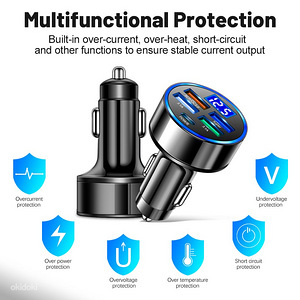 Auto Telefoni Laadija PD USB 5 Ports Type C USB (3 foto / 10)