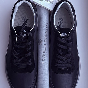 Brunello Cucinelli Calfskin Runners , Black