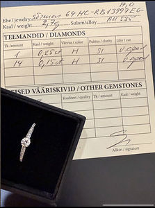 Sõrmus teemantidega 0,40ct (2 foto / 3)