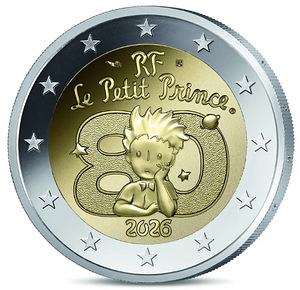 Prantsusmaa 2 eurot UNC 2026 – 80 aastat filmi "Väike prints (1 foto / 1)