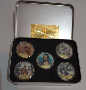 500th Anniversary of Leonardo Da Vinci Gold Plated Coin Set (1 foto / 1)