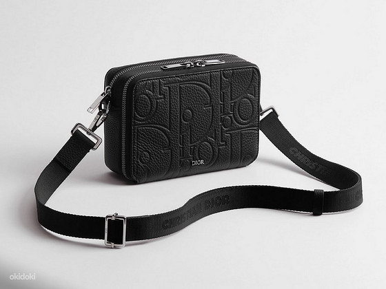 Dior Zipped Pouch with Strap , Black