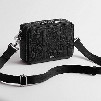 Dior Zipped Pouch with Strap , Black