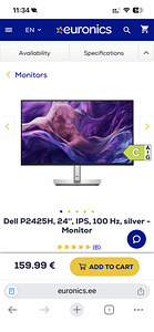 Dell P2425H, 24'', IPS, 100 Hz, silver - Monitor (1 foto / 2)