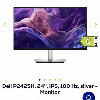 Dell P2425H, 24'', IPS, 100 Hz, silver - Monitor