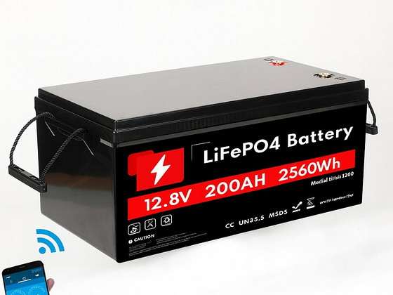 Liitiumaku LiFePO4 Smart BMS ja bluetooth 12,8V 200Ah