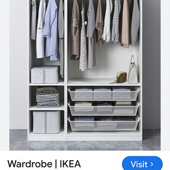 Ikea lükandustega kasutatud riidekapp/ garderoobikapp