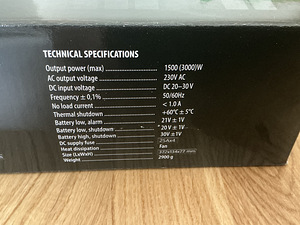 Inverter PWR 24V-230V 1500W(3000W) Uus (5 foto / 6)