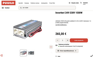 Inverter PWR 24V-230V 1500W(3000W) Uus (6 foto / 6)