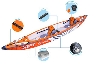 Kahekohaline täispuhutav kajakk Zray Drift 426x81 cm 37641 (3 foto / 10)