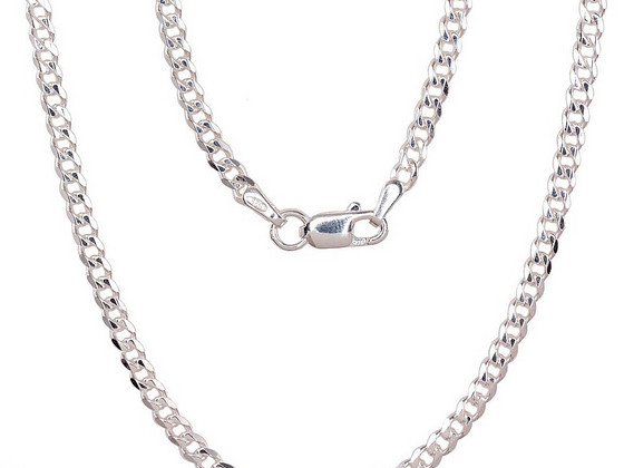 Sudraba ķēdīte Kartjē 2.5 mm, dimantu apstrādājums #2400089