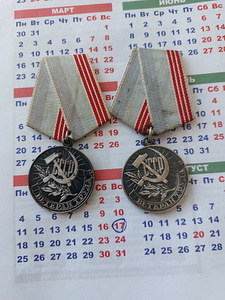 Tööveterani medal. 2 tükki. (1 foto / 2)