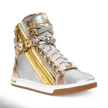 41 Michael Kors Glam Studded Distressed Metallic кеды обувь