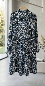 Платье с синим и серым цветочным принтом (6 фото из 6)