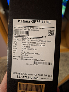 Продаю MSI Katana GF76 11UE (1 фото из 2)