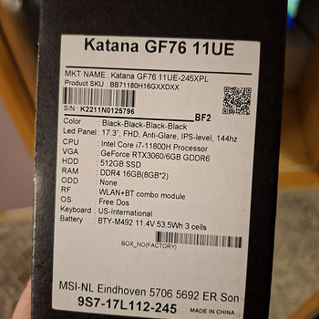 Müüa MSI Katana GF76 11UE
